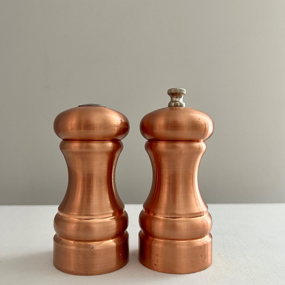 Vintage Copper Salt Shaker & Pepper Mill